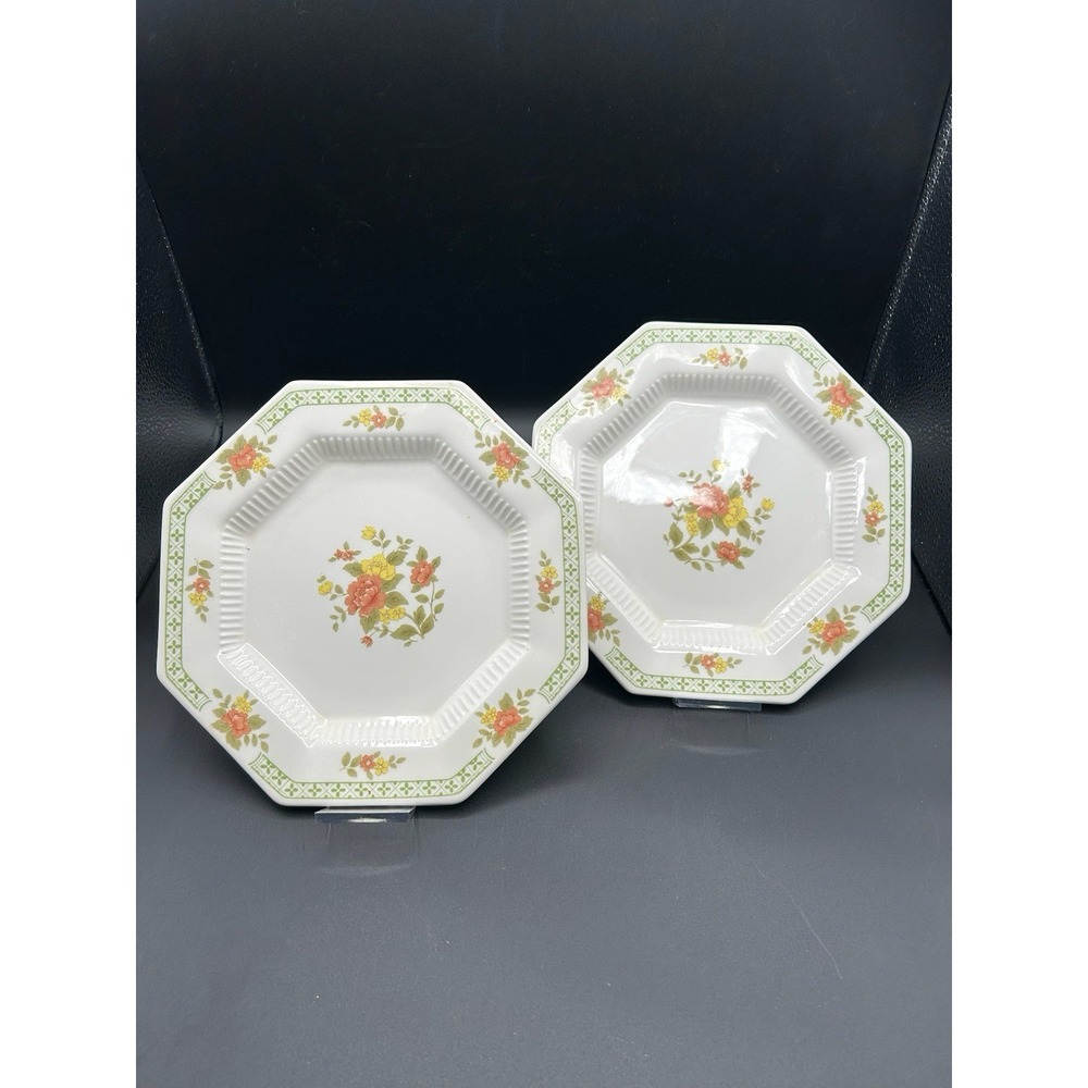 VTG 1980's Nikko Classic Collection "Cameo Rose" 2 Salad Plates